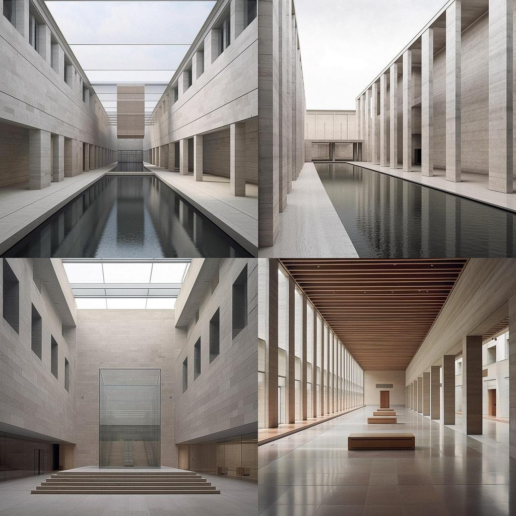 David Chipperfield style, Midjourney V5, render 1 of 4