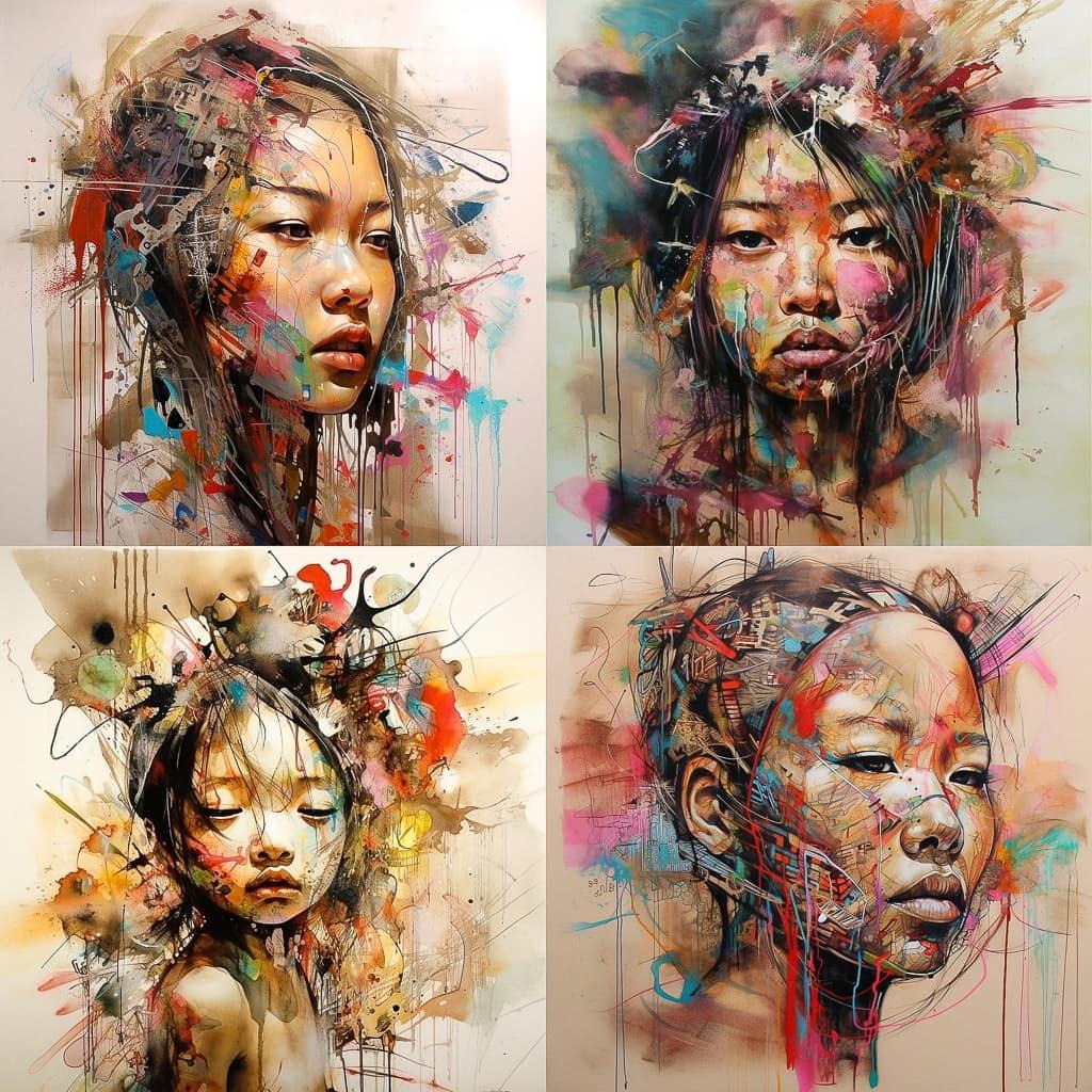 David Choe style, Midjourney V5, render 1 of 4