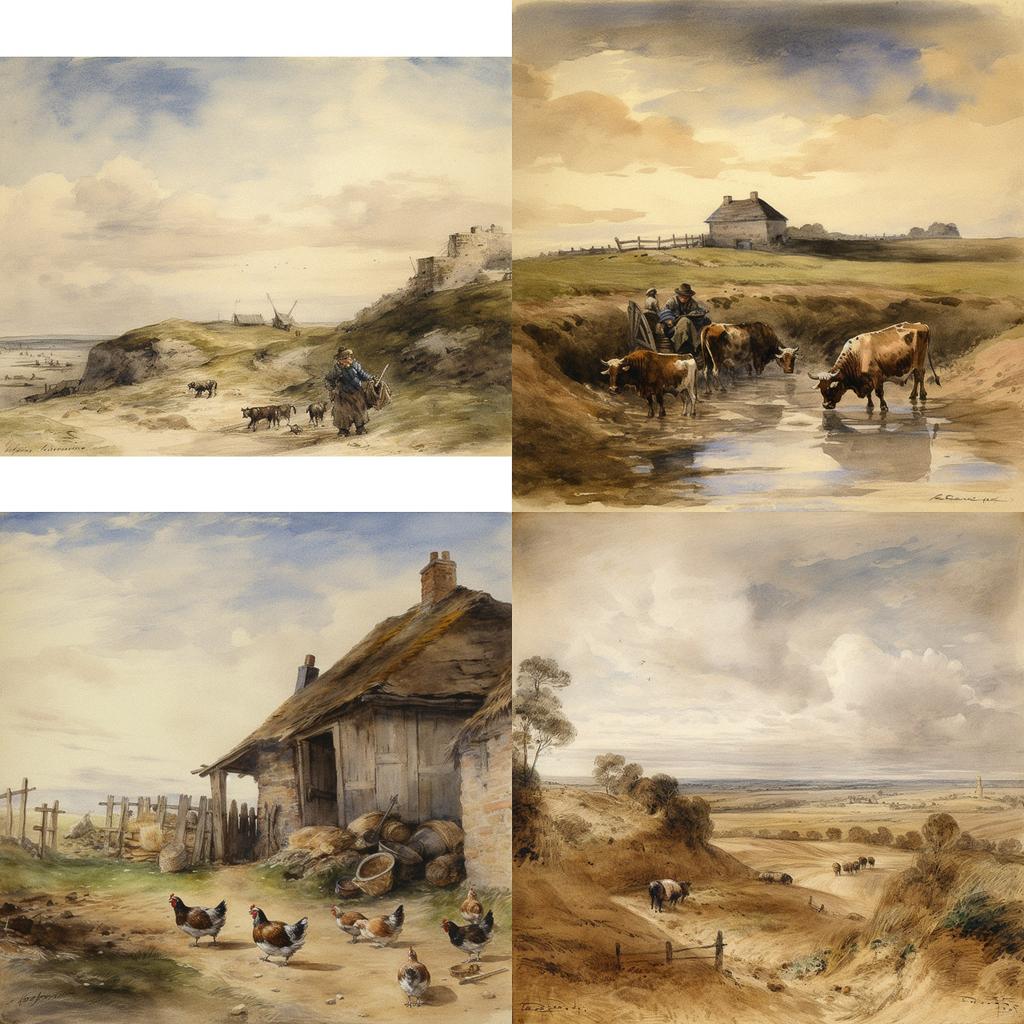 David Cox style, Midjourney V5, render 1 of 4
