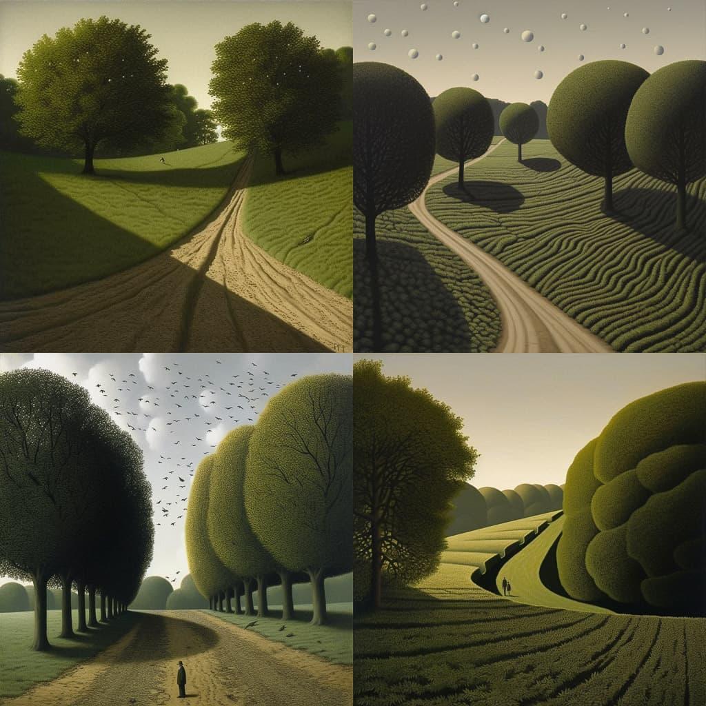 David Inshaw style, Midjourney V5, render 1 of 4