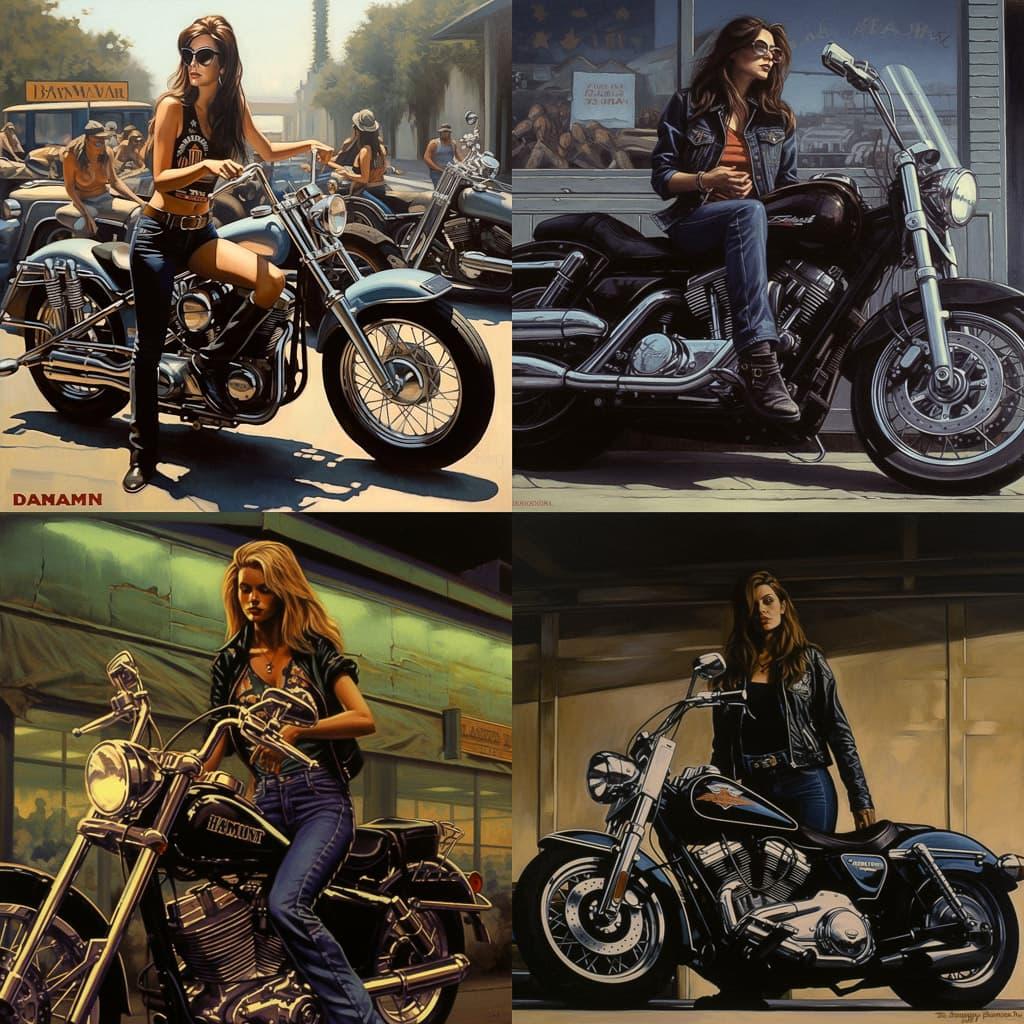 David Mann style, Midjourney V5, render 1 of 4