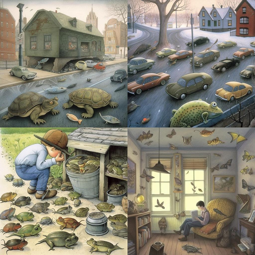 David Wiesner style, Midjourney V5, render 1 of 4