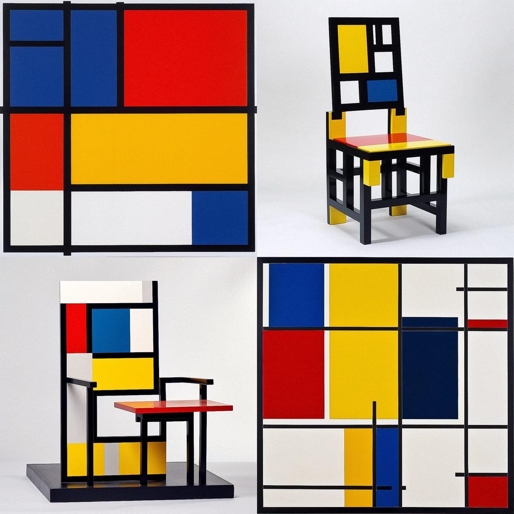 De Stijl style, Midjourney V5, render 1 of 4
