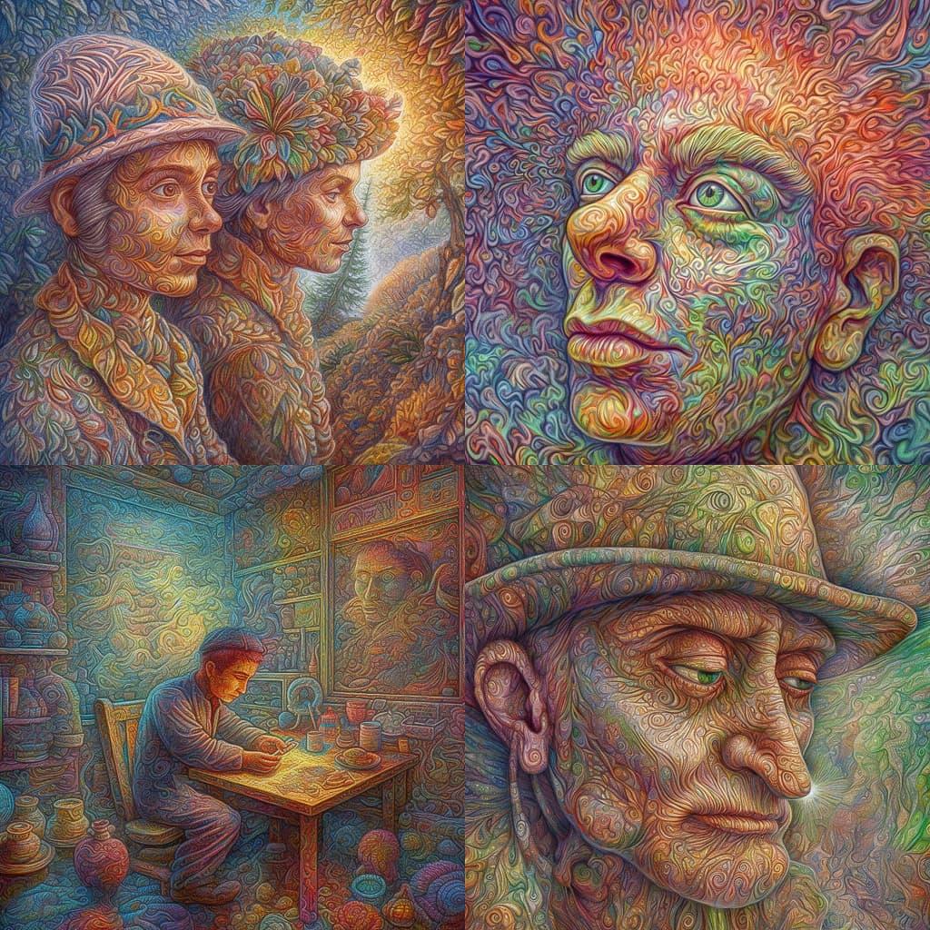 DeepDream style, Midjourney V5, render 1 of 4