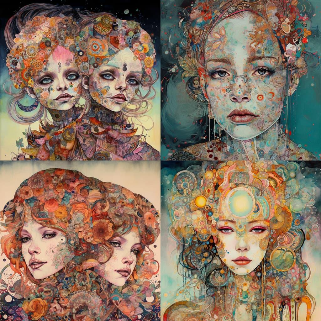 Del Kathryn Barton style, Midjourney V5, render 1 of 4