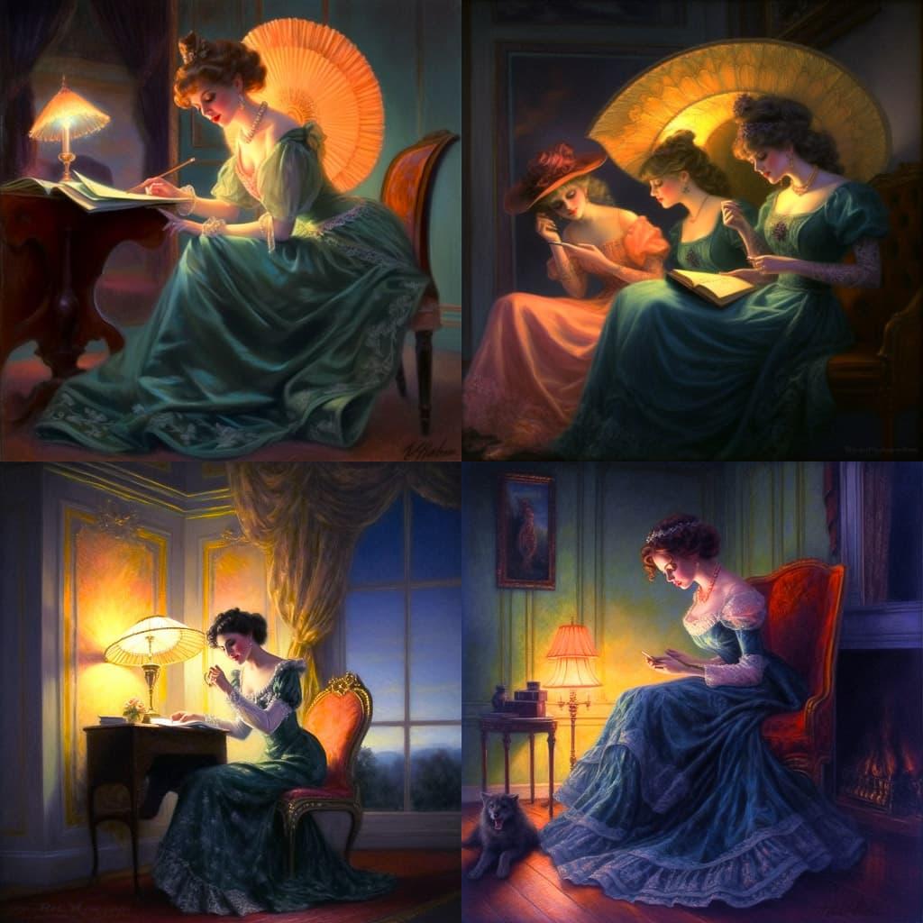 Delphin Enjolras style, Midjourney V5, render 1 of 4