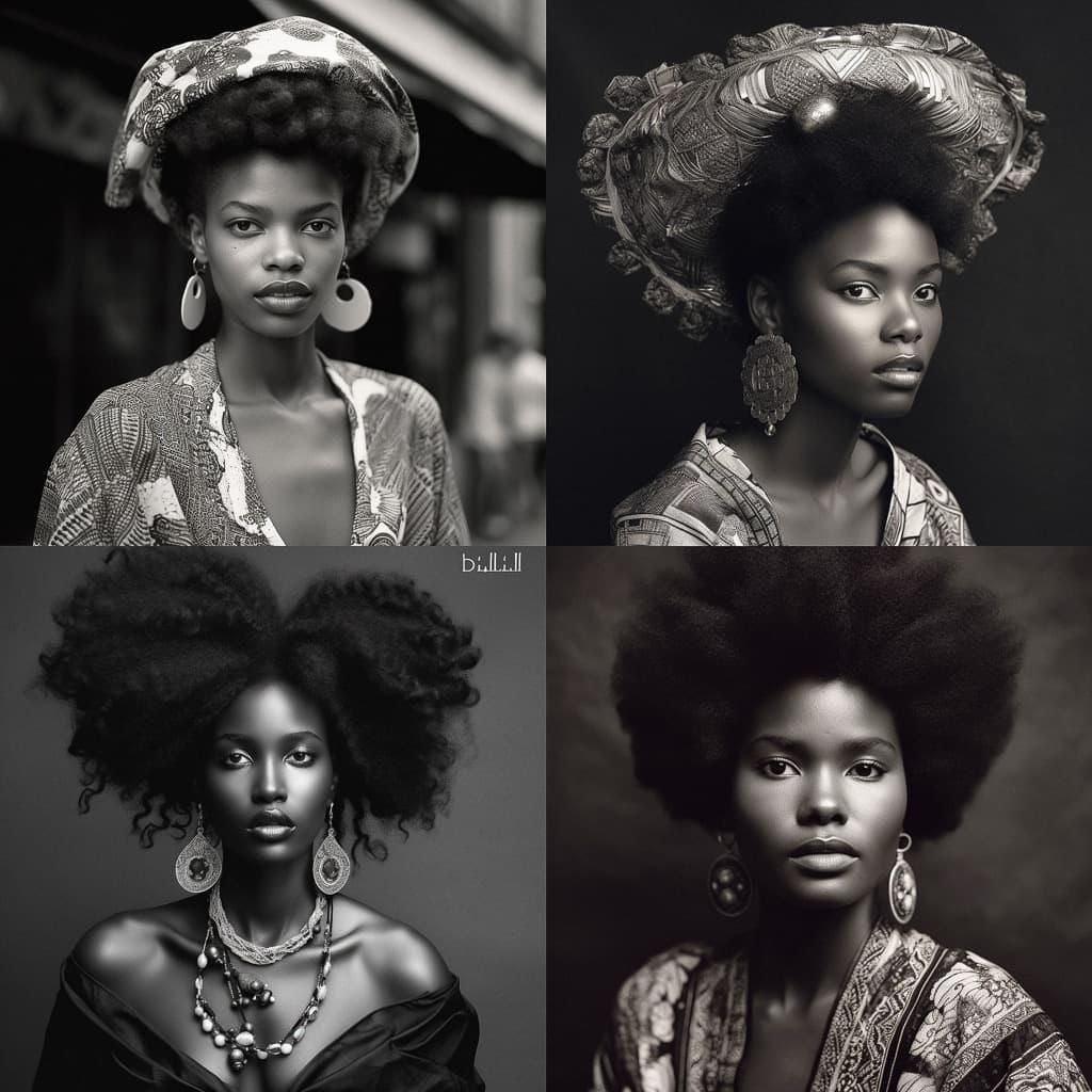 Delphine Diallo style, Midjourney V5, render 1 of 4