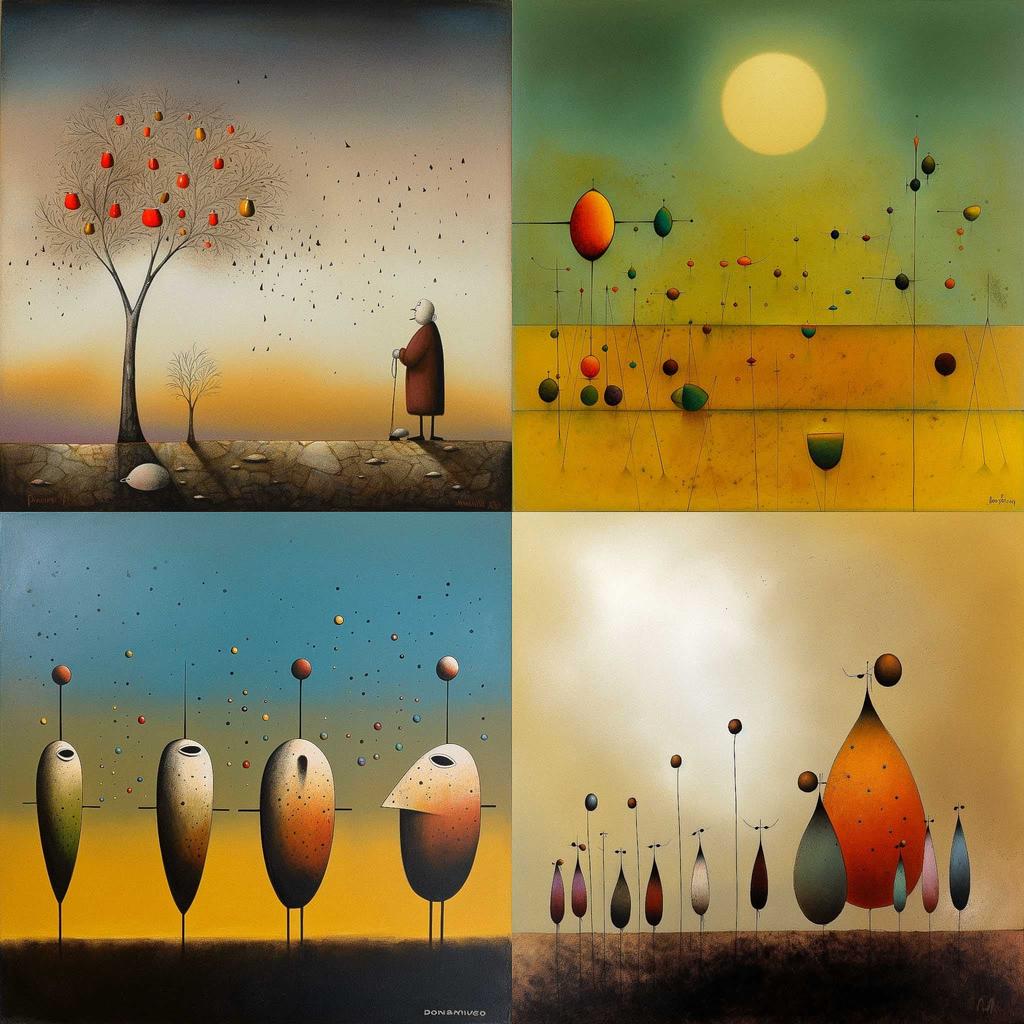 Desmond Morris style, Midjourney V5, render 1 of 4