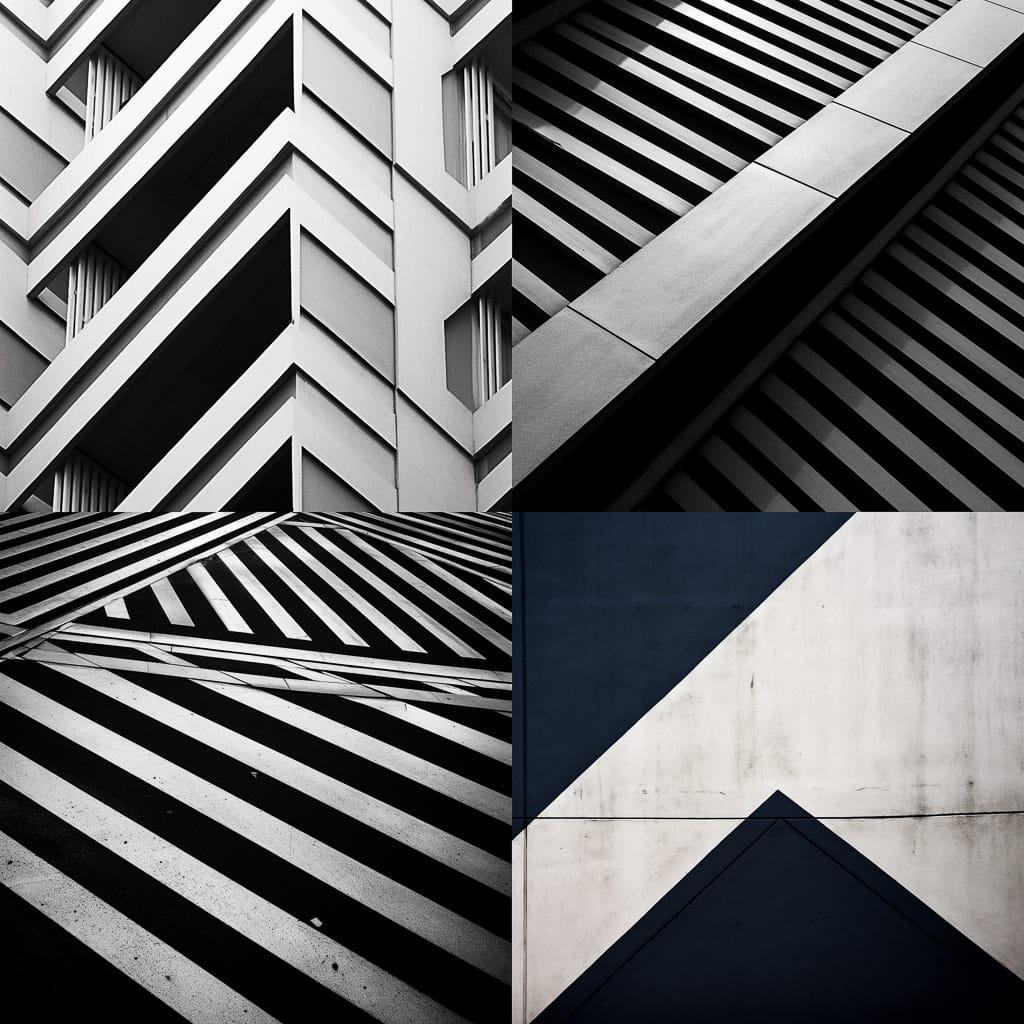 Diagonal composition style, Midjourney V5, render 1 of 4