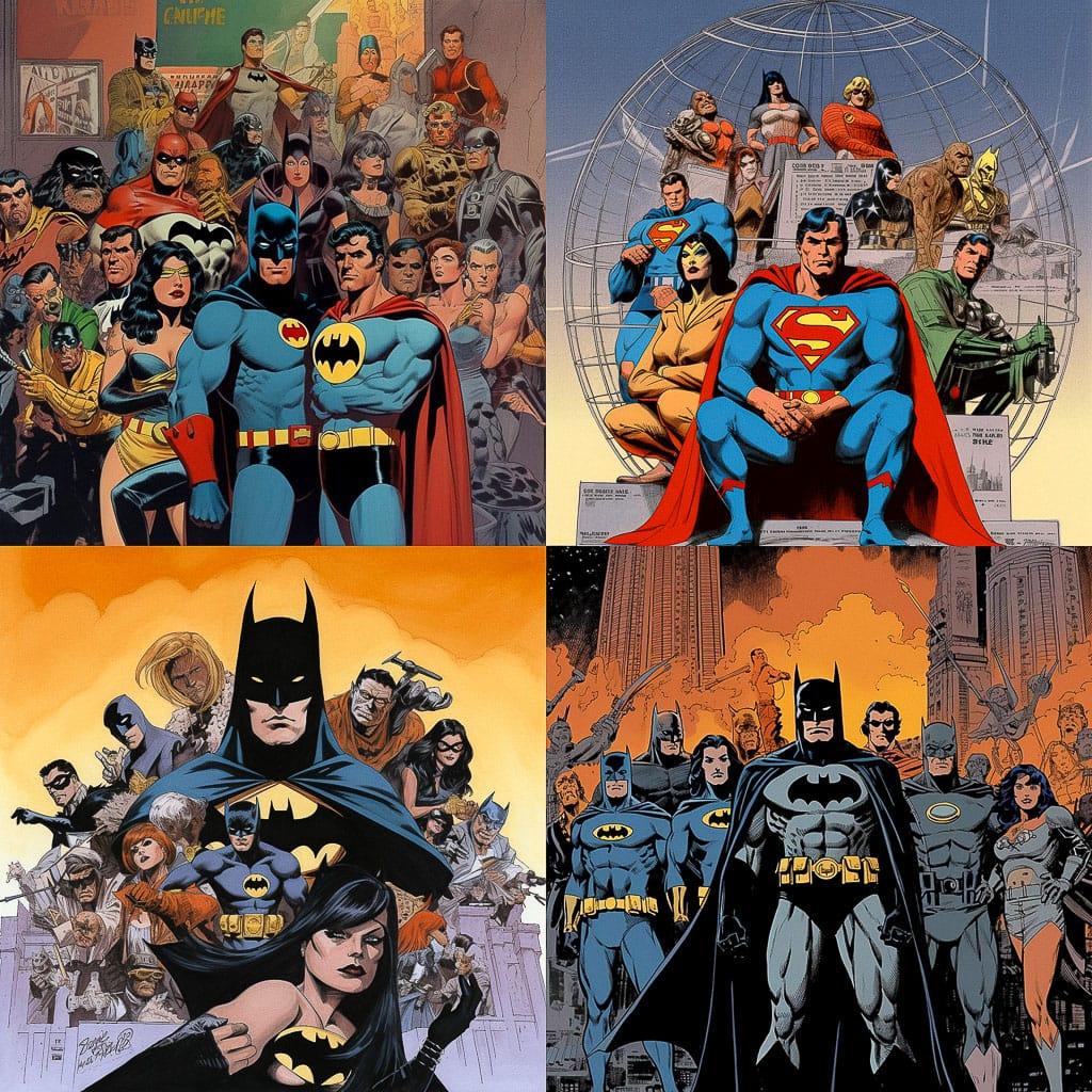 Dick Giordano style, Midjourney V5, render 1 of 4