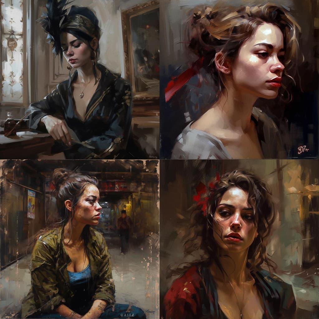 Diego Dayer style, Midjourney V5, render 1 of 4