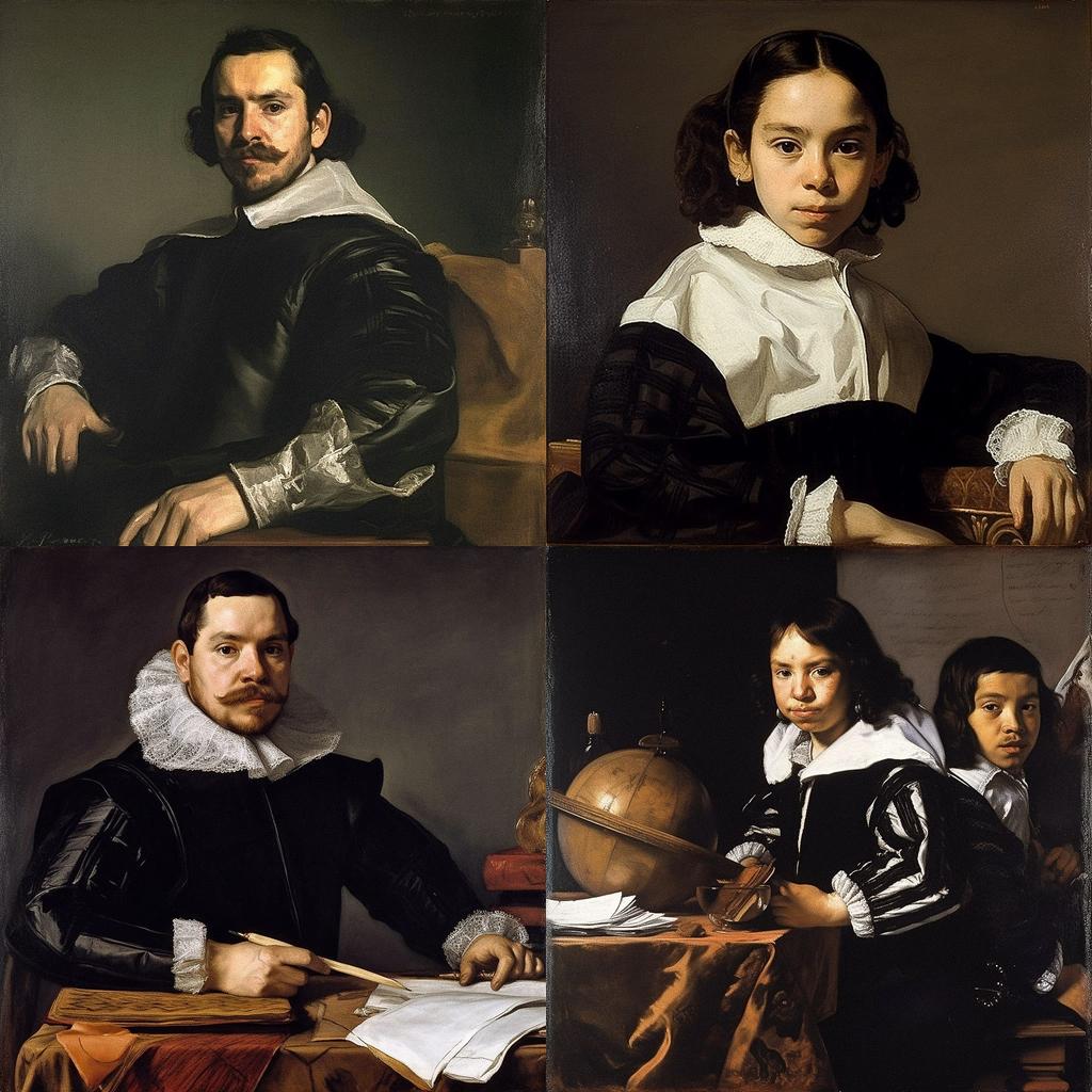 Diego Velazquez style, Midjourney V5, render 1 of 4