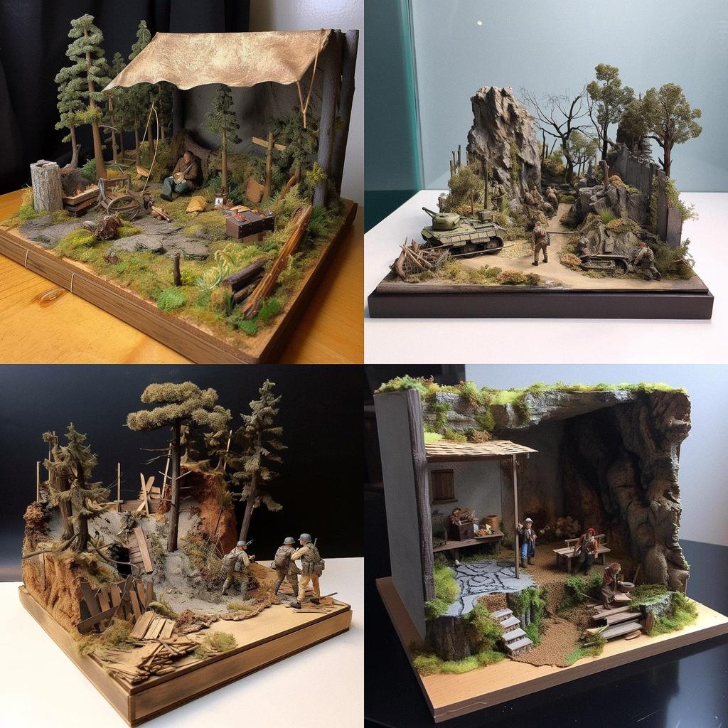 Diorama style, Midjourney V5, render 1 of 4