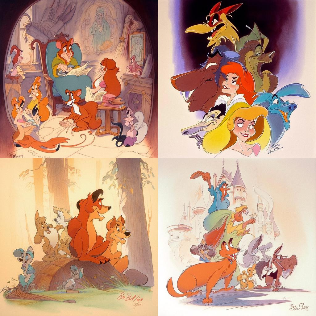 Don Bluth style, Midjourney V5, render 1 of 4