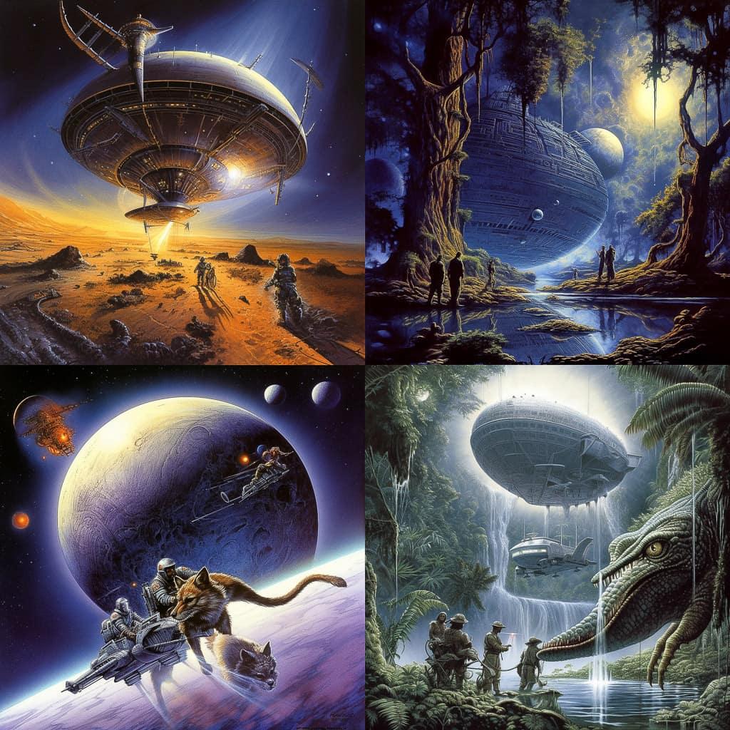 Don Dixon style, Midjourney V5, render 1 of 4