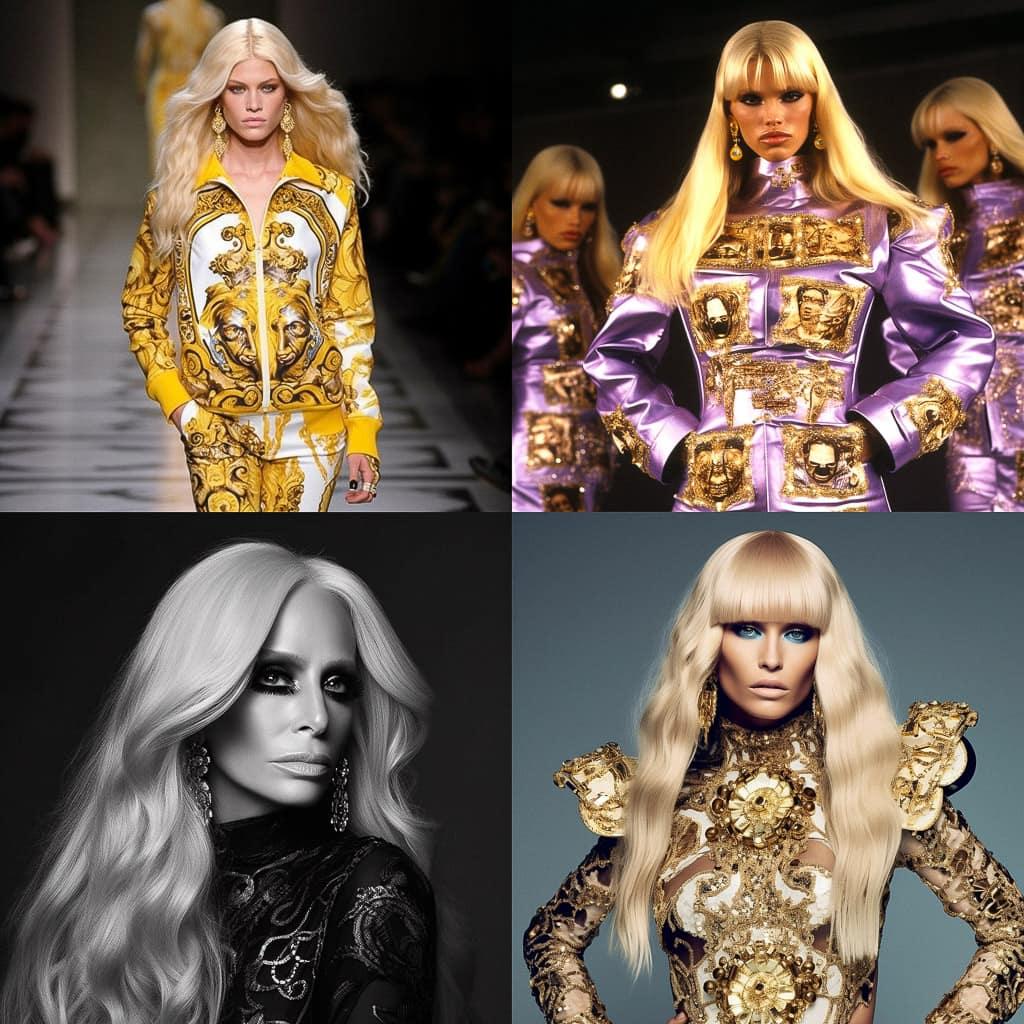 Donatella Versace style, Midjourney V5, render 1 of 4