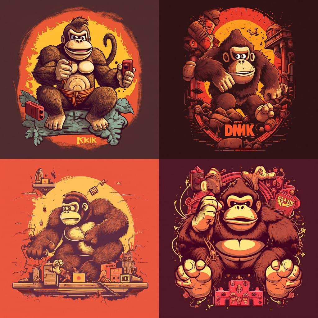 Donkey Kong style, Midjourney V5, render 1 of 4