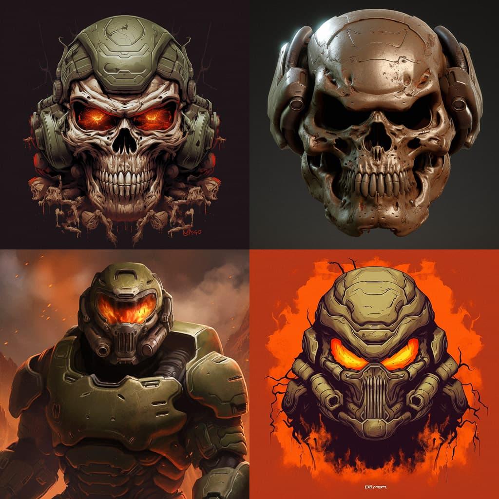 Doom style, Midjourney V5, render 1 of 4