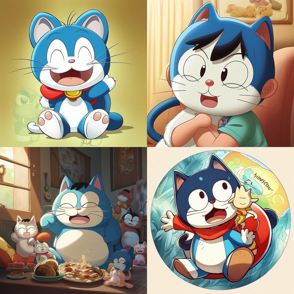Doraemon style, Midjourney V5, render 1 of 4