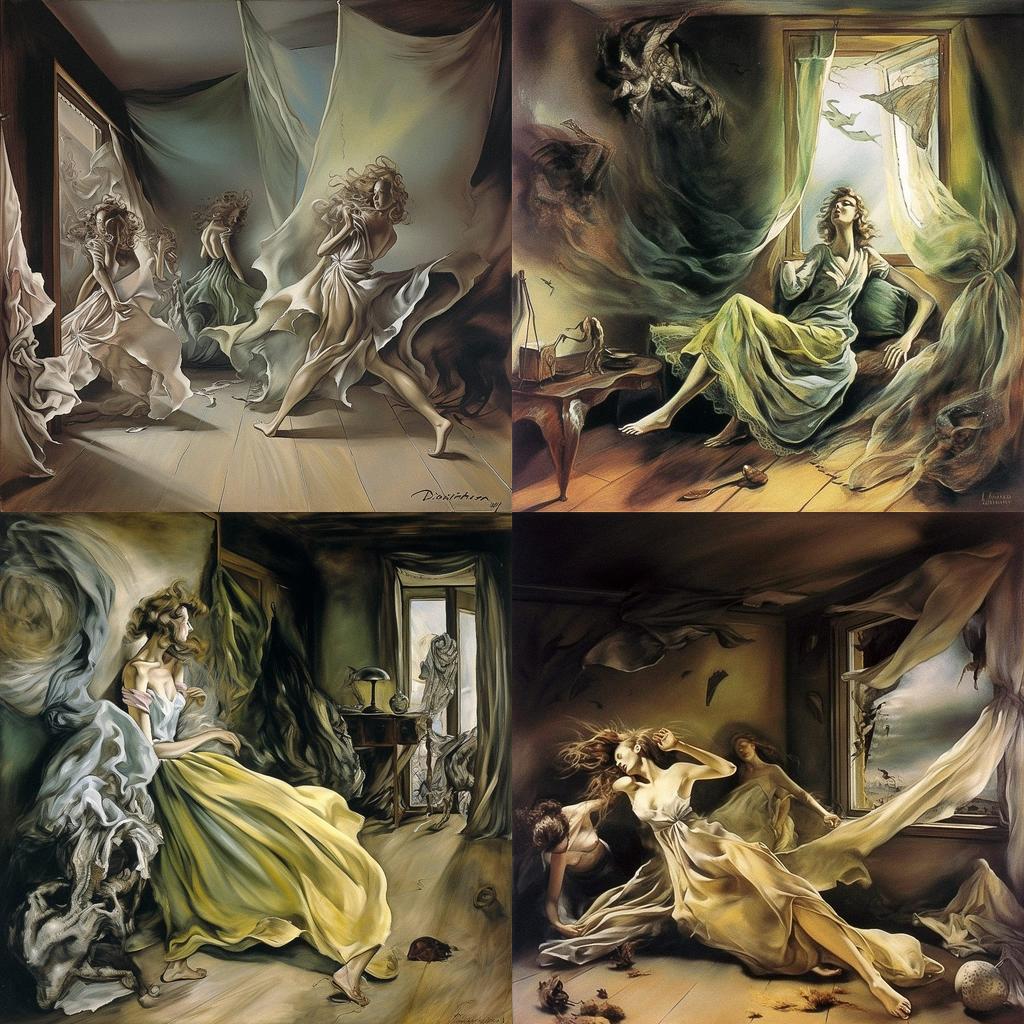 Dorothea Tanning style, Midjourney V5, render 1 of 4