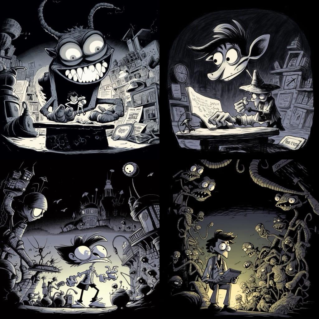 Doug TenNapel style, Midjourney V5, render 1 of 4