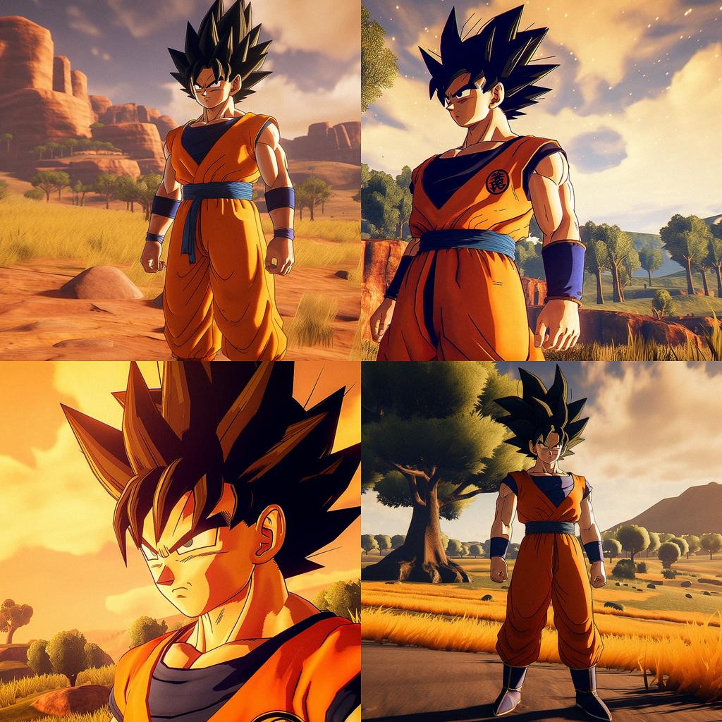 Dragon Ball Z Kakarot style, Midjourney V5, render 1 of 4