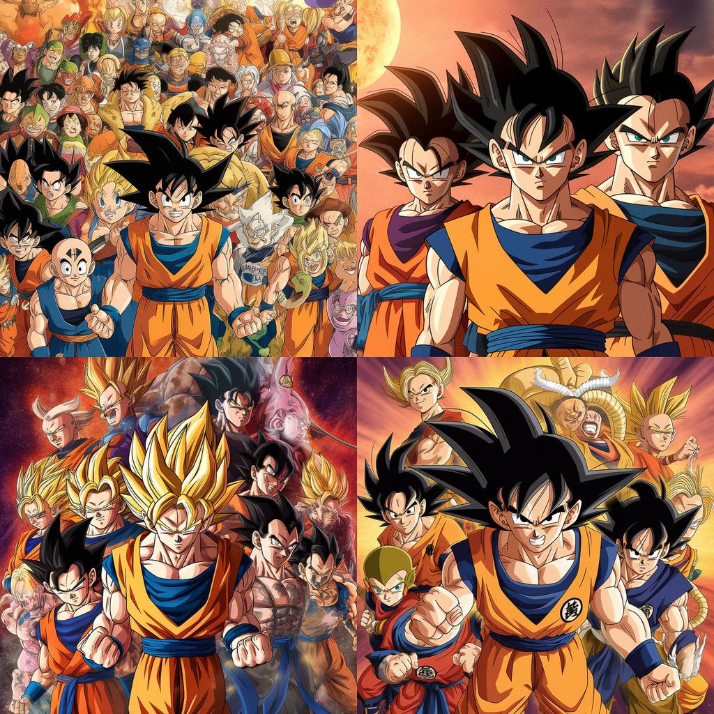 Dragon Ball Z style, Midjourney V5, render 1 of 4