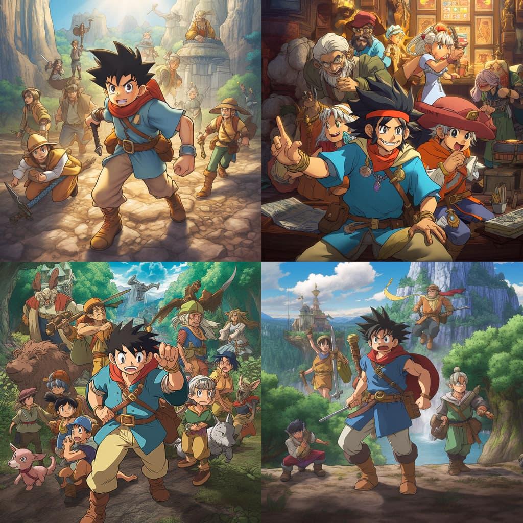 Dragon Quest: The Adventure of Dai style, Midjourney V5, render 1 of 4