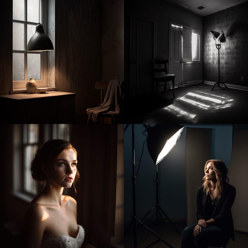 Dramatic lighting style, Midjourney V5, render 1 of 4