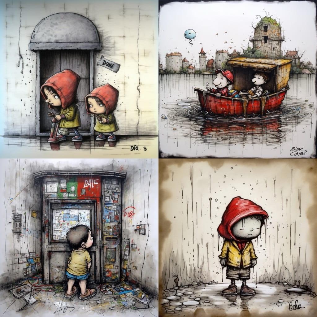 Dran style, Midjourney V5, render 1 of 4