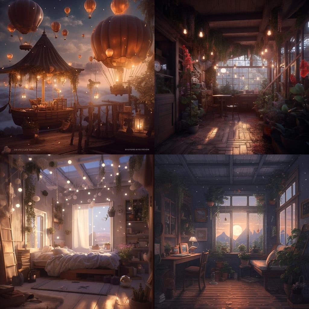 Dreamy atmosphere style, Midjourney V5, render 1 of 4