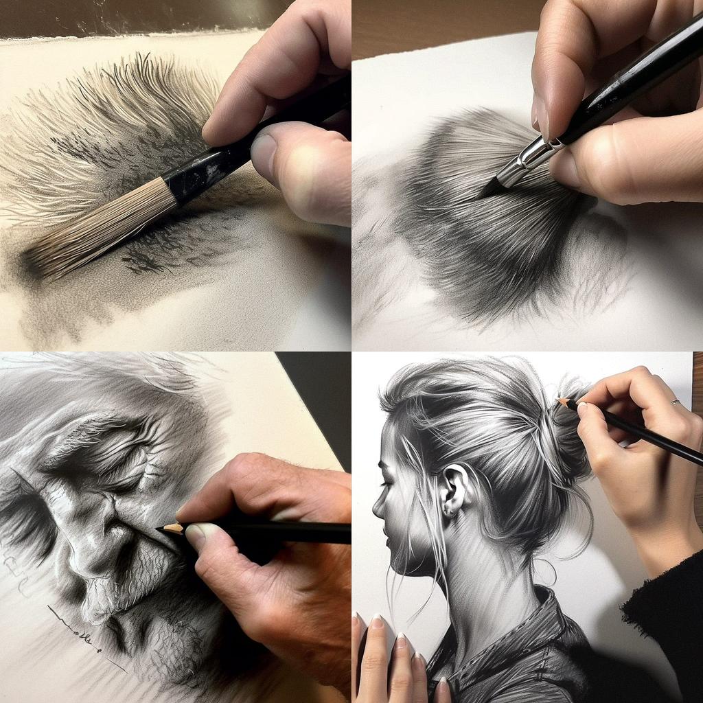 Dry brush drawing style, Midjourney V5, render 1 of 4