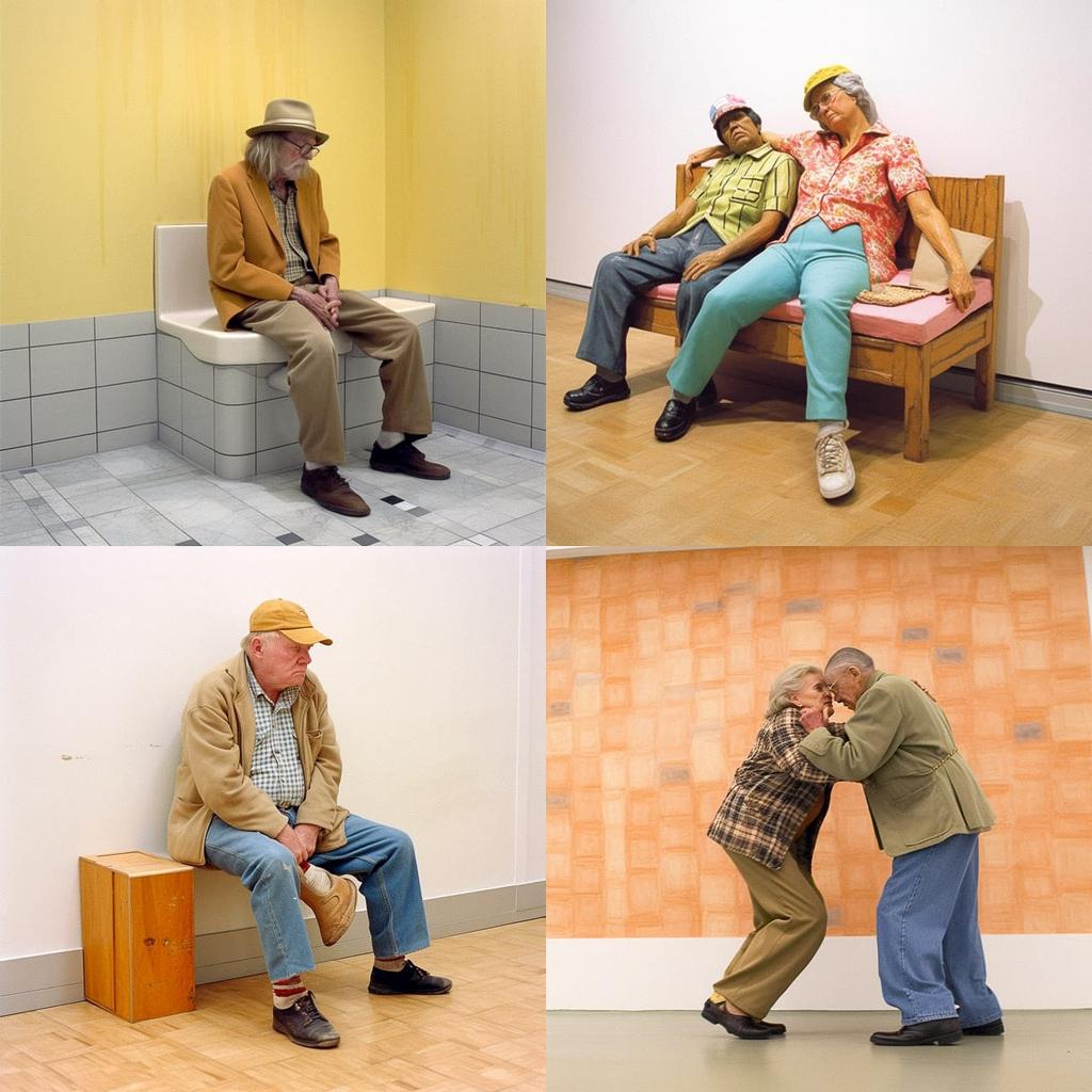 Duane Hanson style, Midjourney V5, render 1 of 4