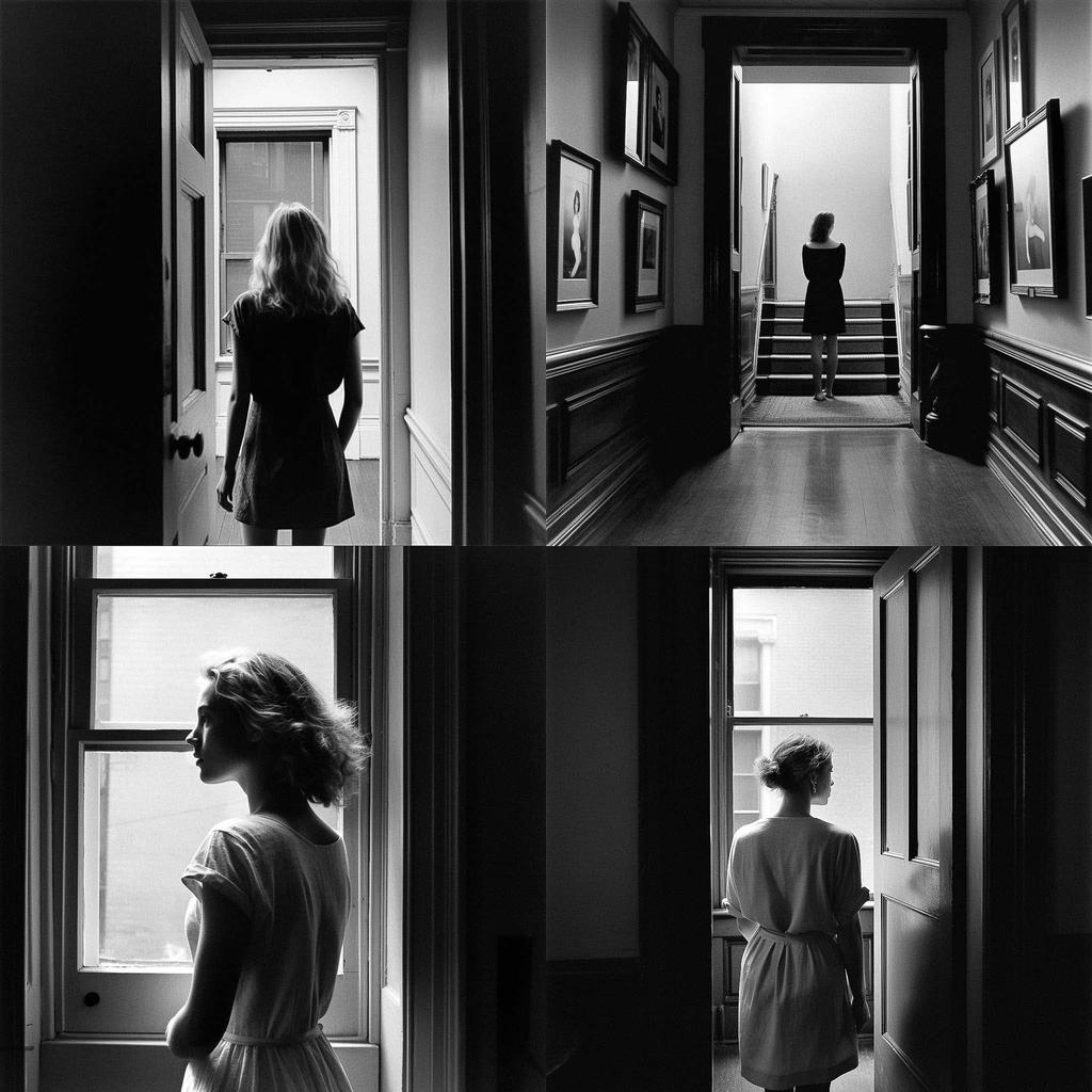 Duane Michals style, Midjourney V5, render 1 of 4