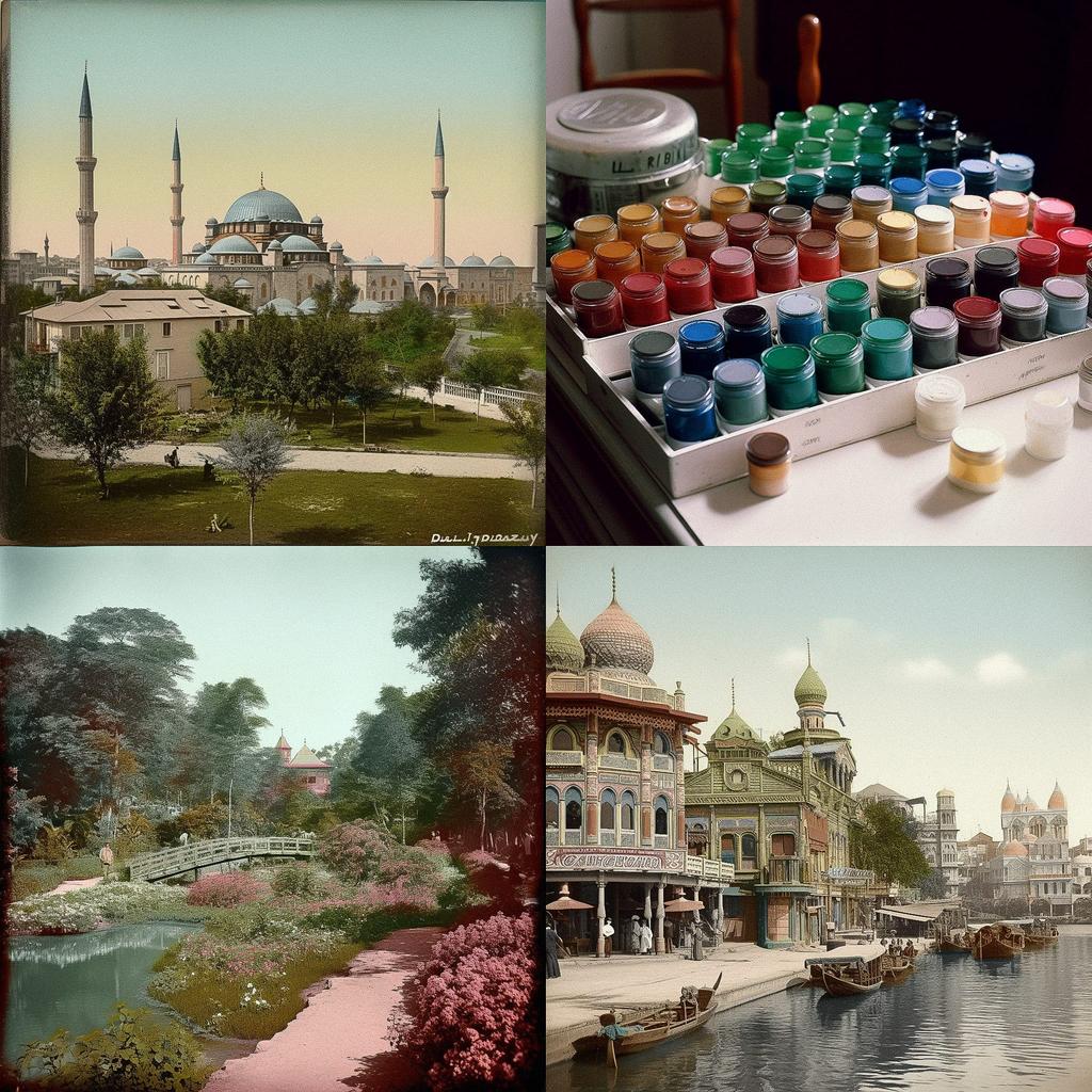 Dufaycolor photograph style, Midjourney V5, render 1 of 4