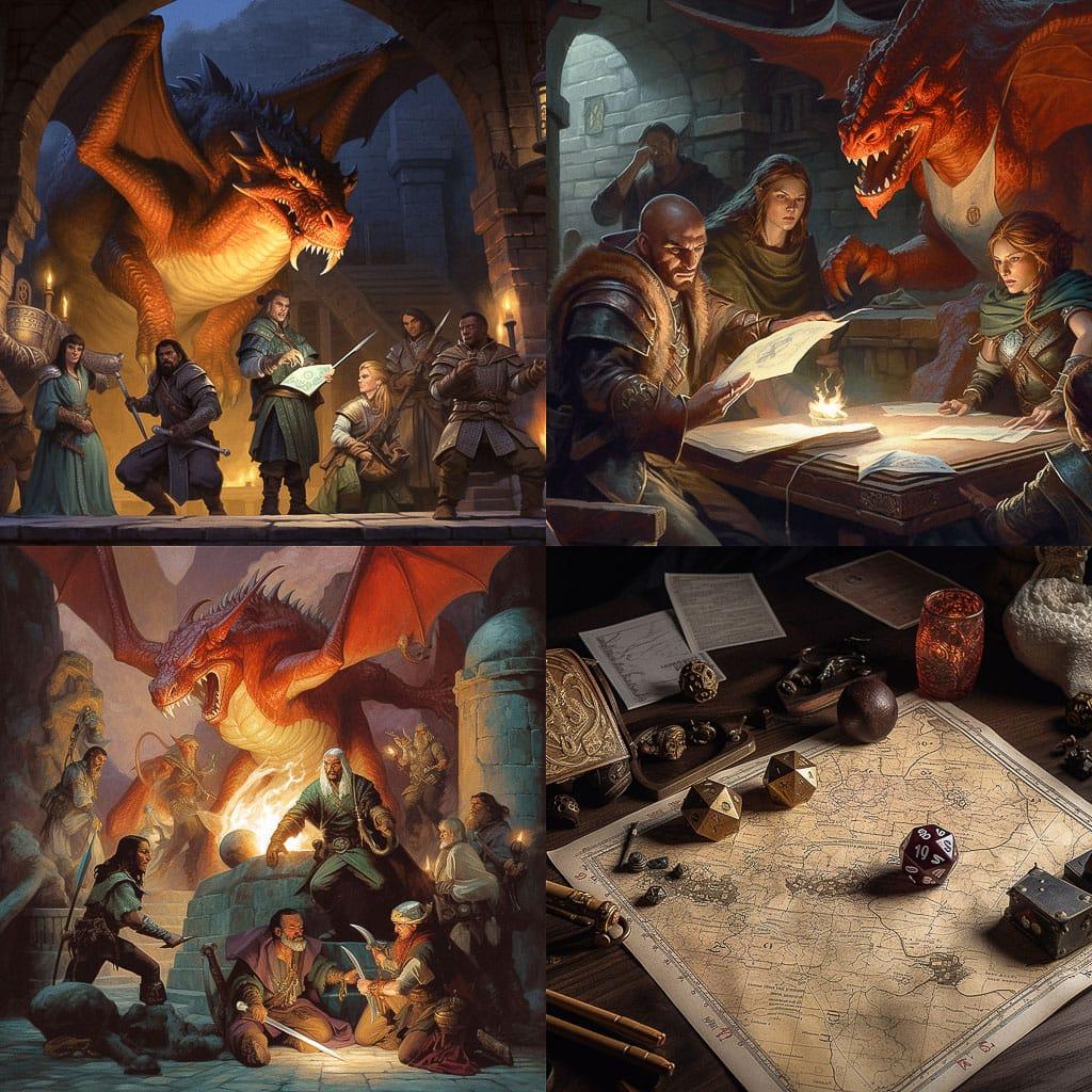 Dungeons and Dragons style, Midjourney V5, render 1 of 4