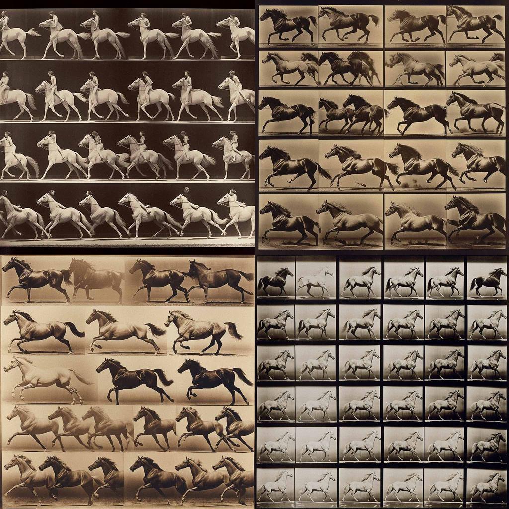 Eadweard Muybridge style, Midjourney V5, render 1 of 4