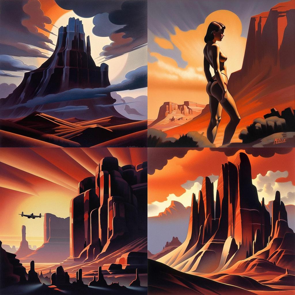 Ed Mell style, Midjourney V5, render 1 of 4