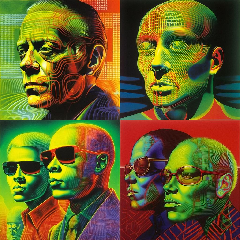 Ed Paschke style, Midjourney V5, render 1 of 4