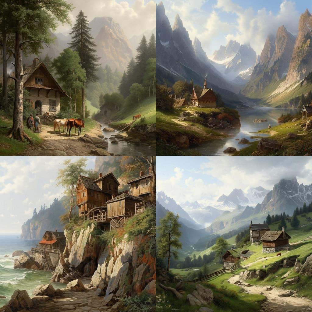 Eduard Gaertner style, Midjourney V5, render 1 of 4