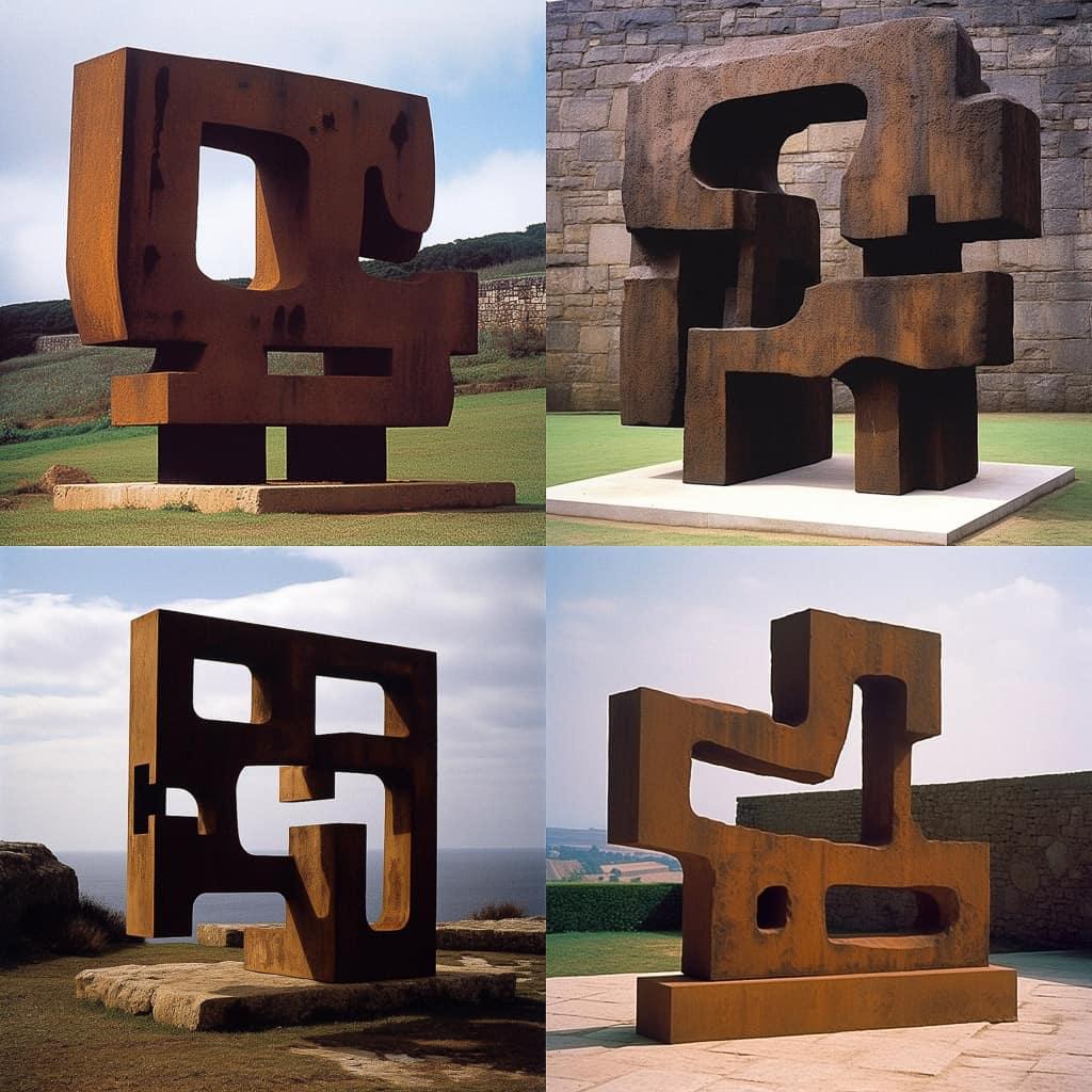 Eduardo Chillida style, Midjourney V5, render 1 of 4