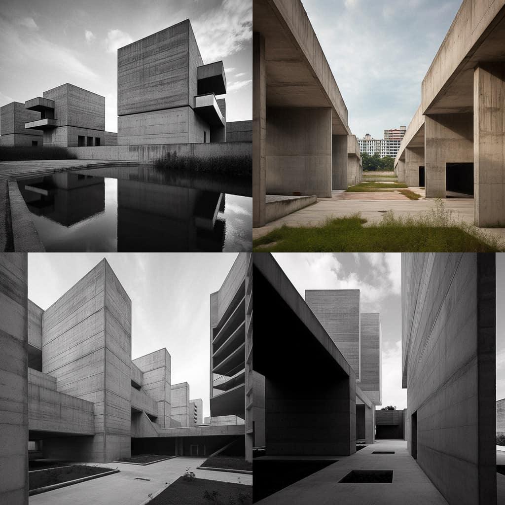 Eduardo Souto Moura style, Midjourney V5, render 1 of 4