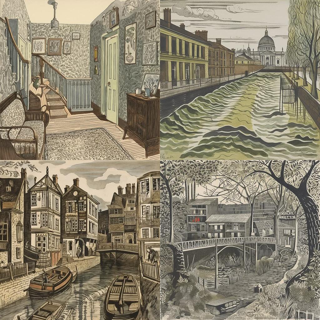 Edward Bawden style, Midjourney V5, render 1 of 4