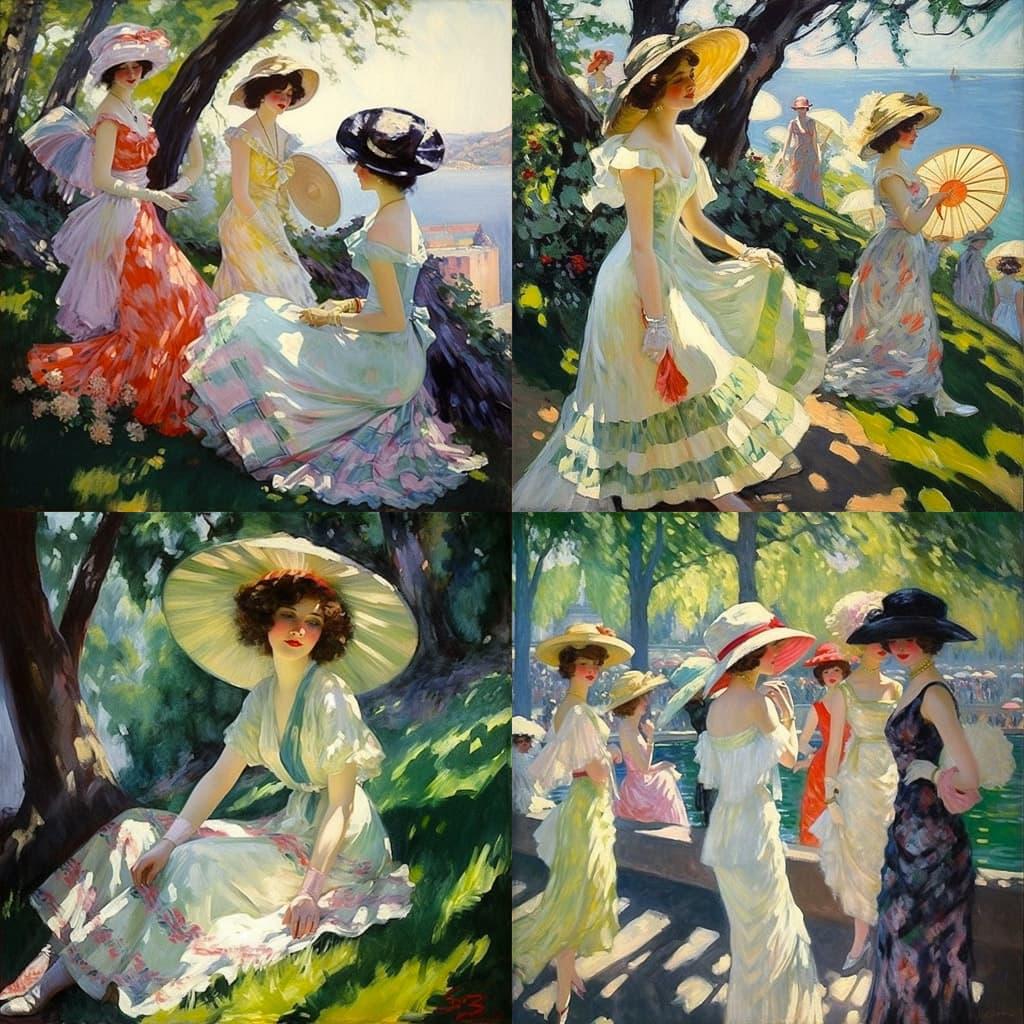 Edward Cucuel style, Midjourney V5, render 1 of 4