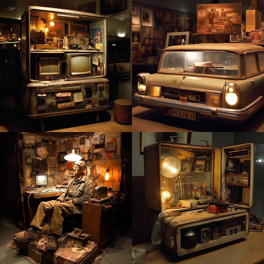 Edward Kienholz style, Midjourney V5, render 1 of 4