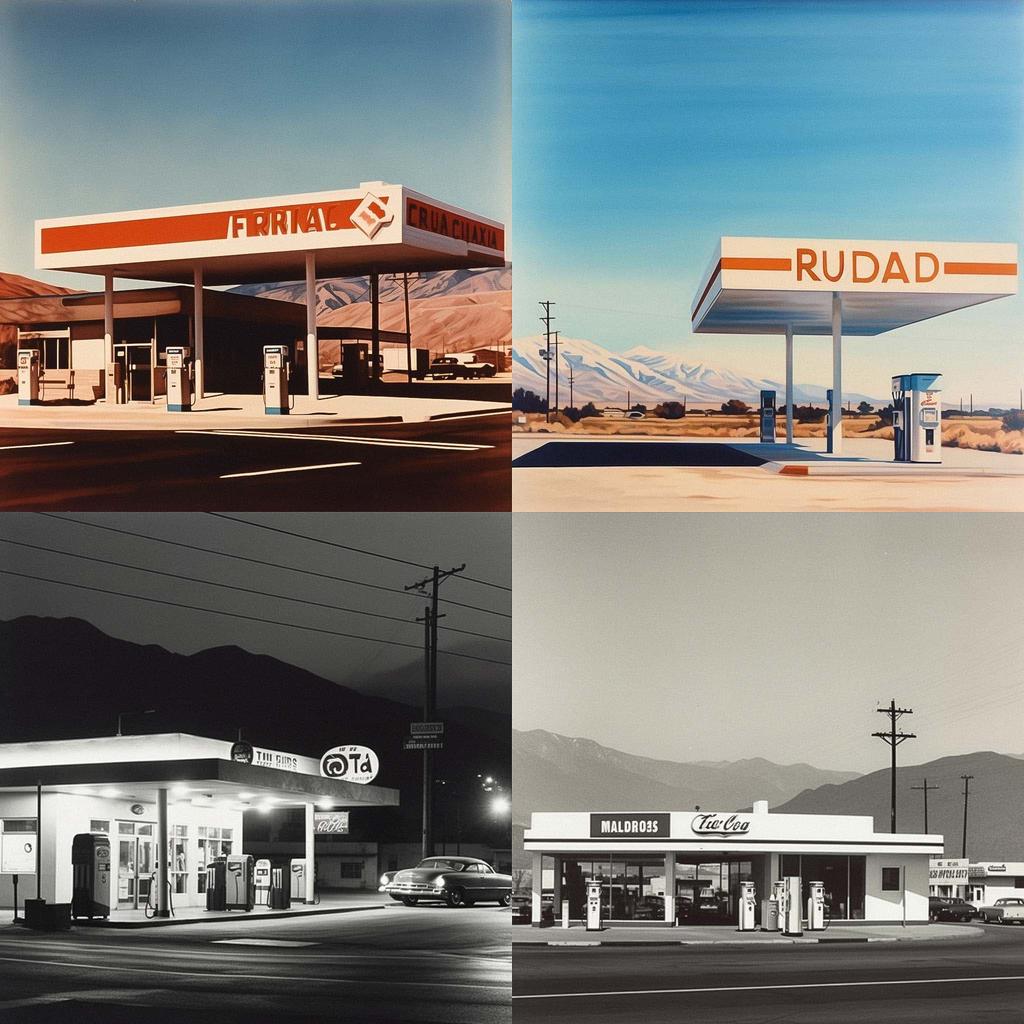 Edward Ruscha style, Midjourney V5, render 1 of 4