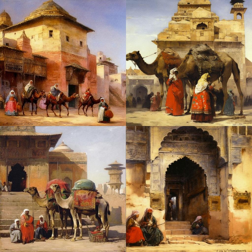 Edwin Lord Weeks style, Midjourney V5, render 1 of 4