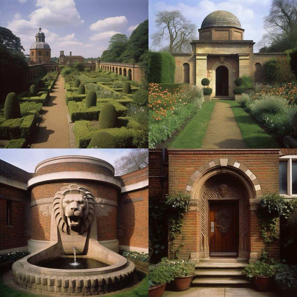 Edwin Lutyens style, Midjourney V5, render 1 of 4