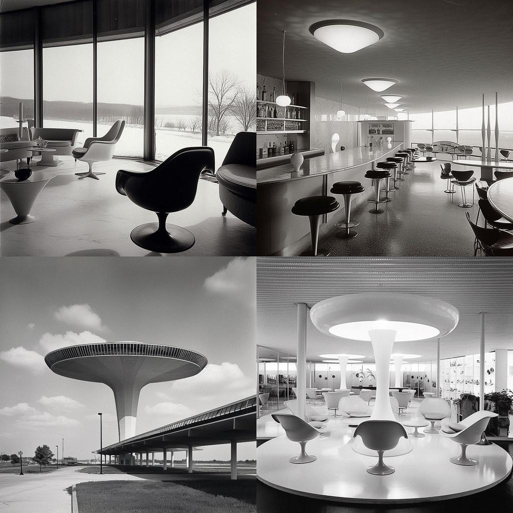 Eero Saarinen style, Midjourney V5, render 1 of 4