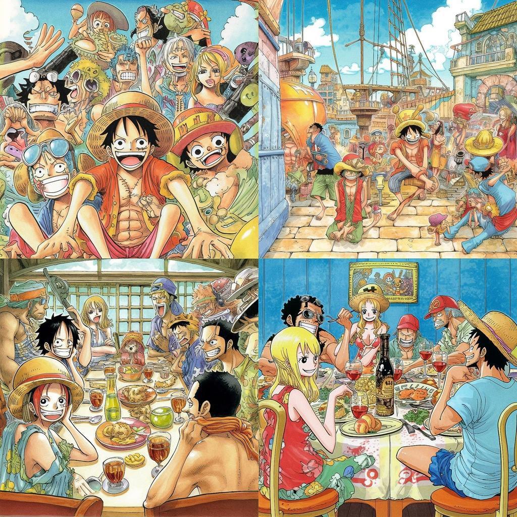 Eiichiro Oda style, Midjourney V5, render 1 of 4